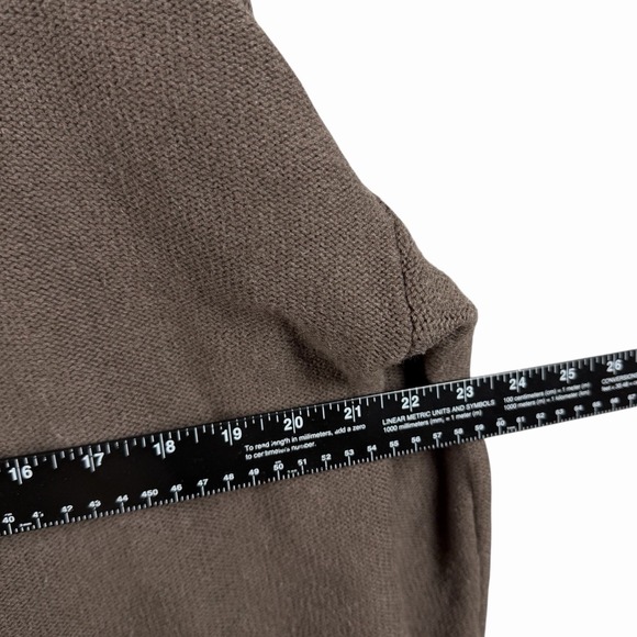 Quince Women 100% Organic Cotton Cropped Cardigan Heather Brown Sleeved Top S - Picture 7 of 11